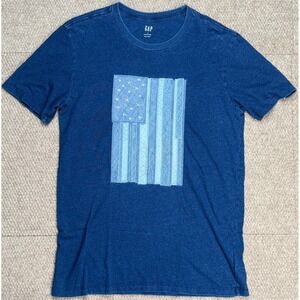Gap Men's Denim Patchwork Short Sleeve T-Shirt Size‎ Small